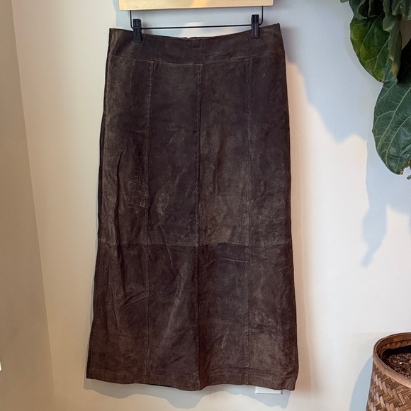 Massini Dresses & Skirts - Massini Dark Brown 100% Genuine Leather Full Length Skirt